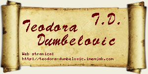 Teodora Dumbelović vizit kartica